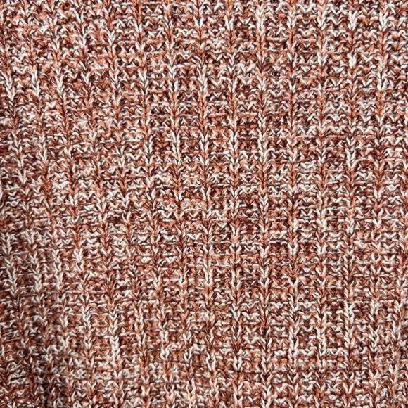 2/$30 Marled Sweater Size Large Cotton Oversized Orange Knit Woven - Picture 3 of 7